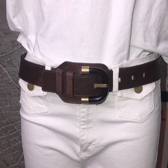SONIA RYKIEL Brown Leather Belt for WomenSize 40”inches